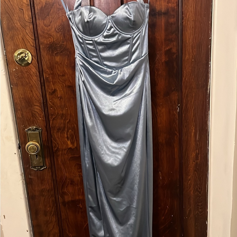Windsor Blue Satin Dress